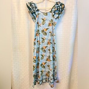 Island Aloha Wear Tropical Bird of Paradise Hawaiian Dress